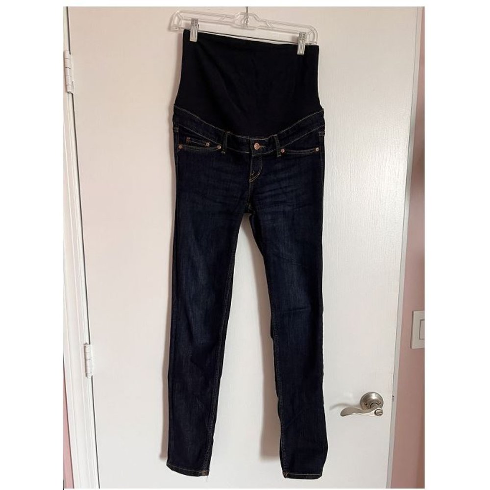 H&M High Rise Maternity dark blue Jeans size 4. Skinny.
